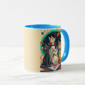 Reading Opens a Gateway to Cosmic Cat Adventures Tasse (VorderseiteRechts)