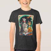 Reading Opens a Gateway to Cosmic Cat Adventures Tri-Blend Shirt (Vorderseite)
