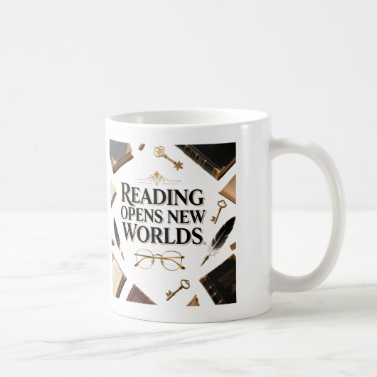 Reading Opens New Worlds Book Lover Graphi Kaffeetasse (Rechts)