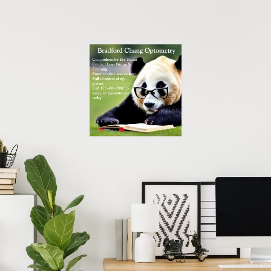 Reading Panda Chinese Optometrie Office anpassen Poster (Heimbüro)