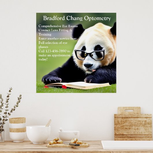 Reading Panda Chinese Optometrie Office anpassen Poster (Küche)