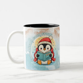 Reading Penguin Book Lover Winter Coffee Mug Zweifarbige Tasse