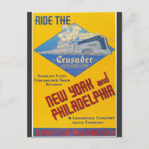 Reading Railroad Crusader-Zug 1937 Postkarte