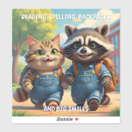 Reading, Rechtschreibung, Backpacks & Lächeln Aufk Aufkleber