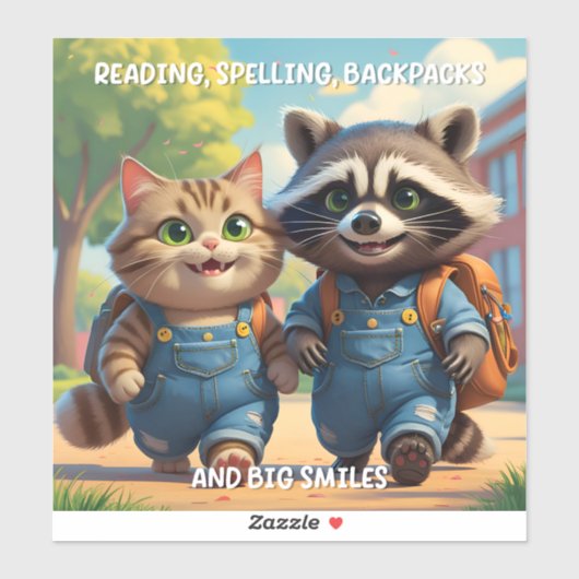 Reading, Rechtschreibung, Backpacks & Lächeln Aufk Aufkleber (Blatt)