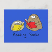 Reading Rocks Funny Book Postcard Postkarte (Vorderseite)
