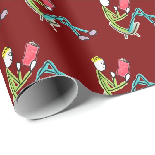 Reading Stickman Geschenkpapier (Rolleneckpunkt)