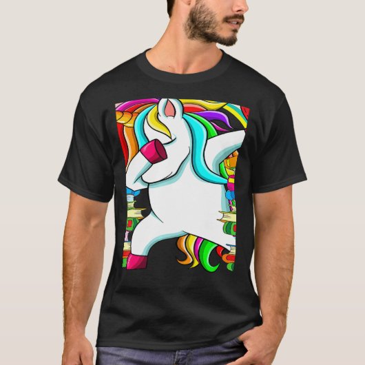 Reading Teacher Dabbing Unicorn Elementary School  T-Shirt (Vorderseite)