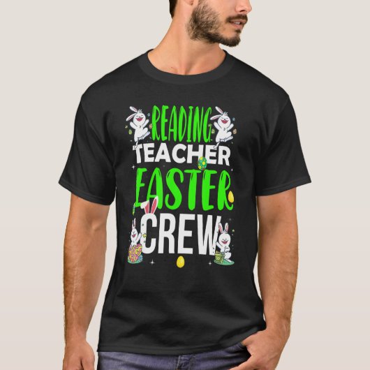 Reading Teacher Easter Crew Matching Costume T-Shirt (Vorderseite)