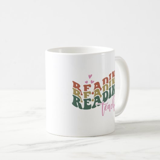 Reading Teacher Tshirt Kaffeetasse (VorderseiteRechts)
