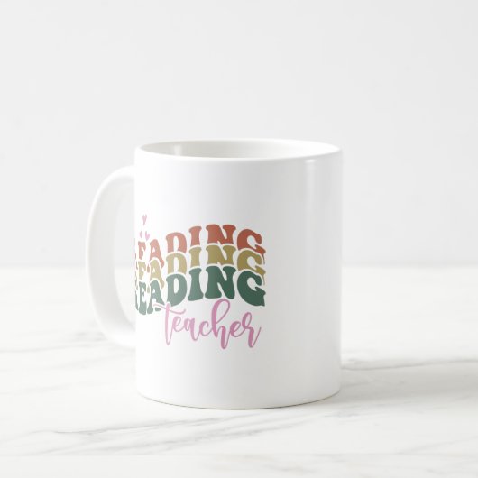 Reading Teacher Tshirt Kaffeetasse (Vorderseite Links)