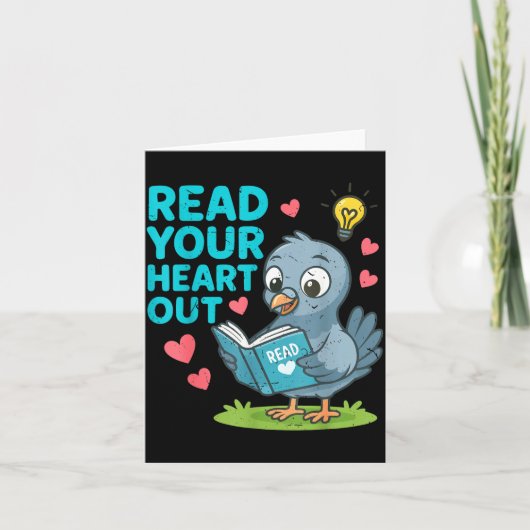 Reading Teacher Valentine Day Read Your Heart Out  Karte (Vorderseite)