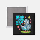 Reading Teacher Valentine Day Read Your Heart Out Magnet (Vorderseite/Rückseite)