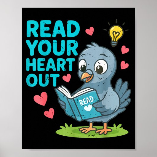 Reading Teacher Valentine Day Read Your Heart Out Poster (Vorne)
