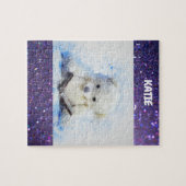 "READING TEDDY" PUZZLE MIT PERSONALISIERTEM NAMEN. (Horizontal)