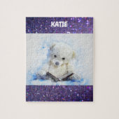 "READING TEDDY" PUZZLE MIT PERSONALISIERTEM NAMEN. (Vertikal)