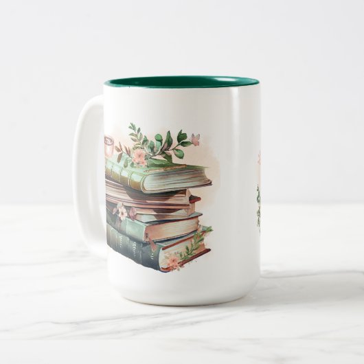 Reading Time Zweifarbige Tasse (Vorderseite Links)