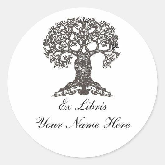 Reading Tree Buchzeichen Runder Aufkleber (Vorderseite)