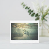 Reading Under Sea bezaubernde originale Fantasy Ar Postkarte (Stehend Vorderseite)
