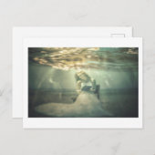 Reading Under Sea bezaubernde originale Fantasy Ar Postkarte (Vorne/Hinten)