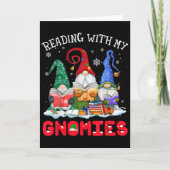 Reading With My Gnomies Christmas Funny Gnomes Rea Karte (Vorderseite)