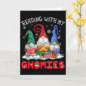 Reading With My Gnomies Christmas Funny Gnomes Rea Karte (Gelbe Blume)