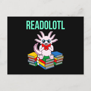Readolotl Kawaii Animal Axolotl Lover Einladungspostkarte