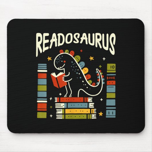 Readosaurus Funny Dinosaur Buch Reading Lover Men Mousepad (Vorne)