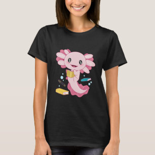 Readsalotl Axolotl Niedlich Reading Book Bookworm  T-Shirt