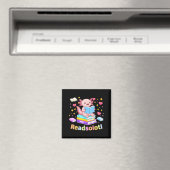 Readsolotl Axolotl liest Bücher cool lesen Kinder Magnet (In Situ (Geschirrspüler))