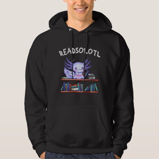 Readsolotl Buchliebhaber Funny Axolotl Hoodie (Vorderseite)