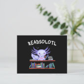 Readsolotl Buchliebhaber Funny Axolotl Postkarte (Stehend Vorderseite)