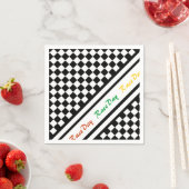 Ready 4 Race Day Classic Racing Karo Schwarz-weiß Serviette (Beispiel)