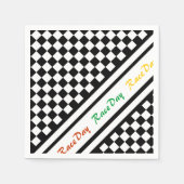 Ready 4 Race Day Classic Racing Karo Schwarz-weiß Serviette (Vorderseite)