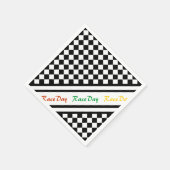 Ready 4 Race Day Classic Racing Karo Schwarz-weiß Serviette (Ecke)