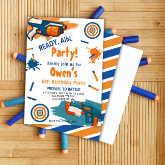 Ready, Aim, Party! Dart | Nerf Gun Themed Birthday Einladung