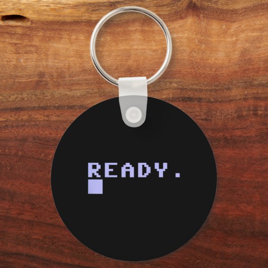 Ready C64 Home Computer 80's Retro Gamer Coder Mem Schlüsselanhänger (Vorderseite)