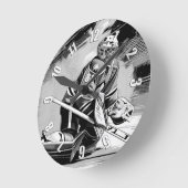 Ready For Anything - Ice Hockey Goalie Runde Wanduhr (Winkel)