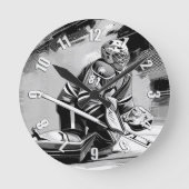 Ready For Anything - Ice Hockey Goalie Runde Wanduhr (Vorderseite)