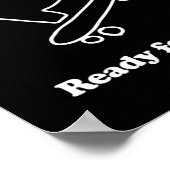 Ready For Bed Dinosaur Skateboarding  Poster (Ecke)