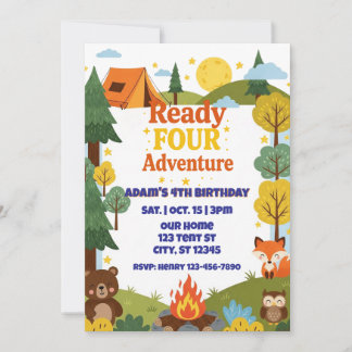 Ready FOUR Adventure, 4th Birthday Einladung