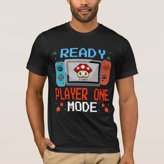 Ready Player One Mode Pixel Art Gaming Shirt (Vorderseite)