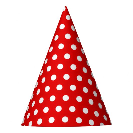 Ready Red White Dots Party Hat Partyhütchen (Vorderseite)