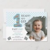 Ready Set Go 1st Birthday Einladung (Vorderseite)