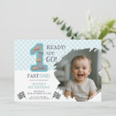 Ready Set Go 1st Birthday Einladung (Stehend Vorderseite)