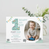 Ready Set Go First Birthday Einladung (Stehend Vorderseite)