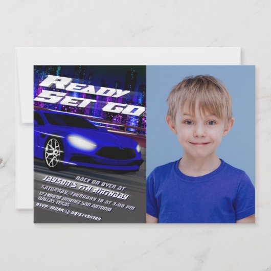 Ready Set Go mit Bild Einladung (Vorderseite)