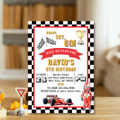 Ready Set Go Race Car Boys Birthday Party Einladung