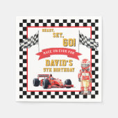 Ready Set Go Race On Birthday Party Serviette (Vorderseite)