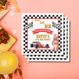 Ready Set Go Race On Birthday Party Serviette